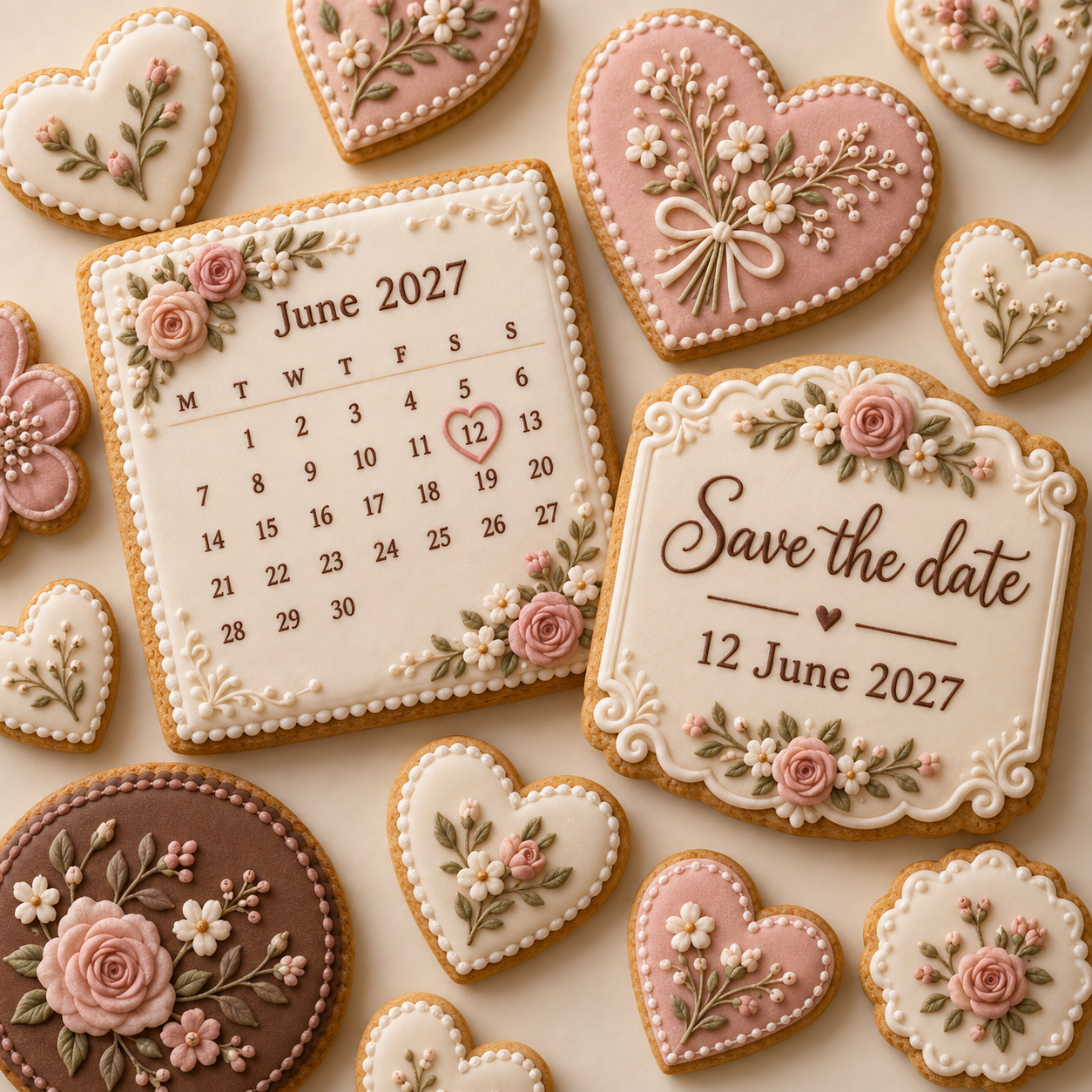 Save the Date: intricately iced cookie gift designs